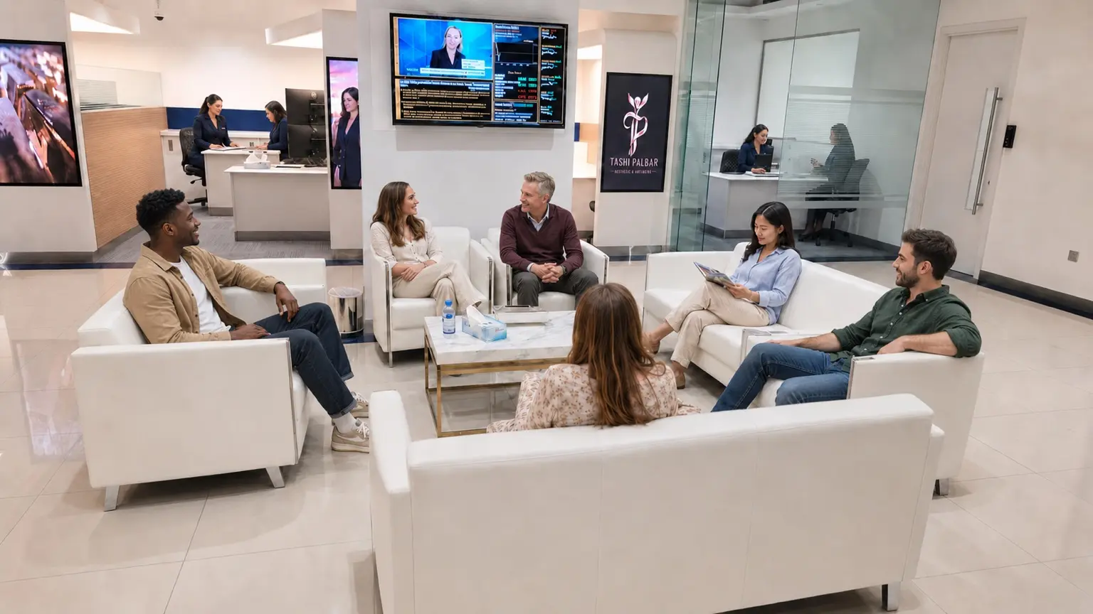 International guests in the Tashi Palbar waiting lounge